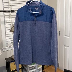Men’s Eddie Bauer blue long sleeved pullover , half zipper, size XL